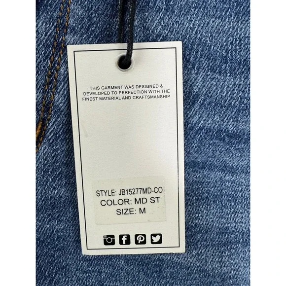 Judy Blue High Waist Denim Shorts Raw Hem Distressed Medium Wash Size M - Picture 5 of 11